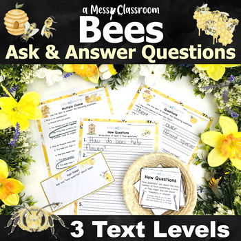 Preview of 2nd Grade Bees Pollinator Reading RI.2.1 Ask & Answer Questions Science 2-LS2-2