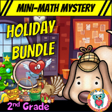 2nd Grade Holiday Mini Math Mysteries Bundle - Fun Math Re