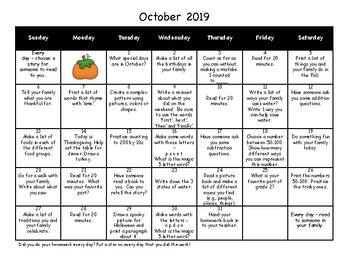 2nd Grade Homework Calendars - 2019-2020 - American Version | TpT