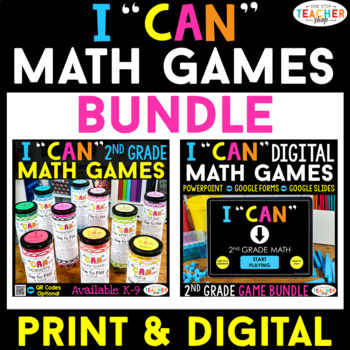 Preview of 2nd Grade I CAN Math Games & Centers | DIGITAL & PRINT Bundle