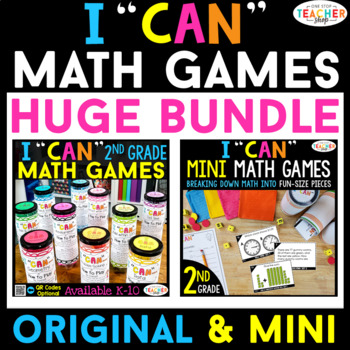 Preview of 2nd Grade I CAN Math Games & Centers | Original & Mini Games BUNDLE