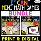 2nd Grade I CAN Mini Math Games BUNDLE | DIGITAL & PRINTAB