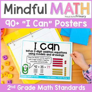 Preview of Guided Math Talk Posters 2nd Grade I Can Statements Math Common Core Standards