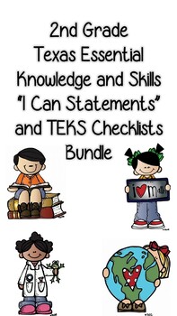 Preview of 2nd Grade I Can Statements and TEKS Checklists Bundle