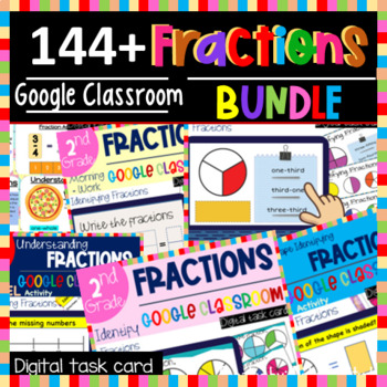 Preview of 2nd Grade Identifying Fractions for Google Classroom - Digital task card Bundle