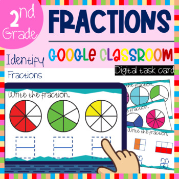 Preview of 2nd Grade Identifying Fractions for Google Classroom - Distance Learning W/Print