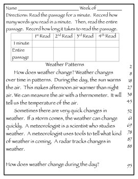 Fluency Passages 2nd Grade Informational Science Set 1- Weather, Solar
