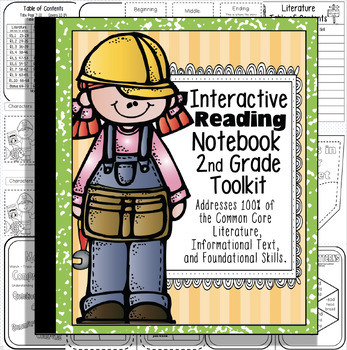 Preview of 2nd Grade Interactive Reading Notebook 100% Common Core Aligned PDF included