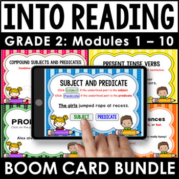 Preview of 2nd Grade Into Reading - Modules 1 - 10 Grammar Bundle - 29 Boom Decks