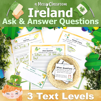 Preview of 2nd Grade Geography Ireland Nonfiction Reading Lesson RI.2.1 Ask Answer Question