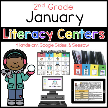 Preview of 2nd Grade January Literacy Centers 
