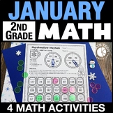 2nd Grade January Math Centers, Morning Work, Winter Early