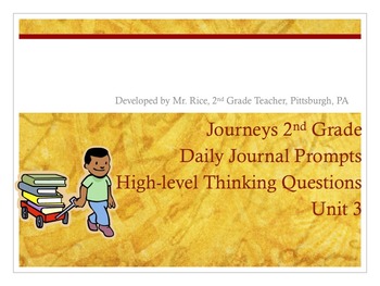 Preview of 2nd Grade Journeys Daily Writing Prompts- Unit 3
