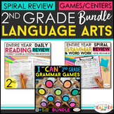 2nd Grade Language Arts BUNDLE | Spiral Review, Games & Qu