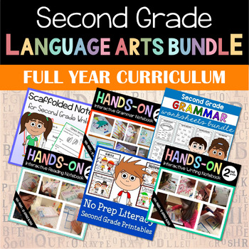Preview of 2nd Grade Language Arts Full Year Curriculum Bundle | DISCOUNT 50% OFF