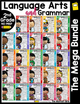 Preview of 2nd Grade Language Arts + Grammar, Nouns, Parts of Speech, Verbs, Punctuation