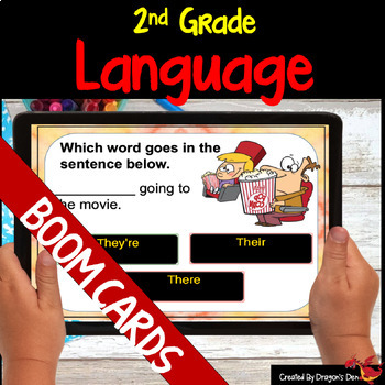 Preview of 2nd Grade Language (Grammar) Digital Boom Cards