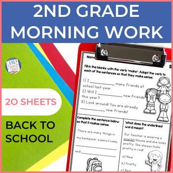 Preview of Morning Work Second Grade | BACK TO SCHOOL Morning Work Printables