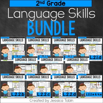 2nd grade language skills bundle language and grammar worksheets and lessons