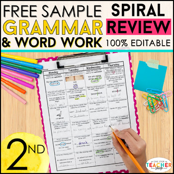 Preview of 2nd Grade Language Spiral Review | 2nd Grade Grammar Review | FREE
