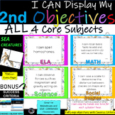 2nd Grade | Learning Objective Display | All 4 Core | Sea 