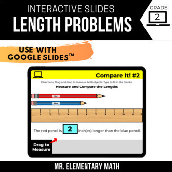 Preview of 2nd Grade Length Problems - Print & Digital Math Centers