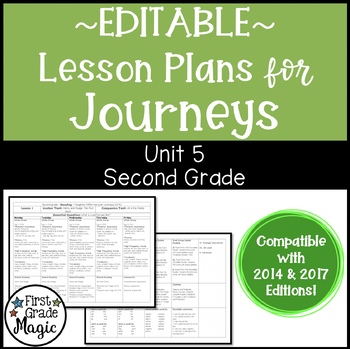 Preview of Journeys Lesson Plans Second Grade Unit 5 {EDITABLE!}