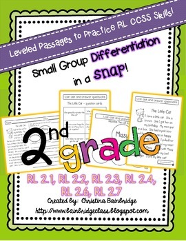 Preview of 2nd Grade Leveled Reading Passages CCSS {RL.1, RL.2, RL.3, RL.4, RL.6, RL.7}