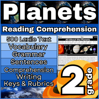 Preview of 2nd Grade Lexile 500 Planets Reading Comprehension Passage Assessment