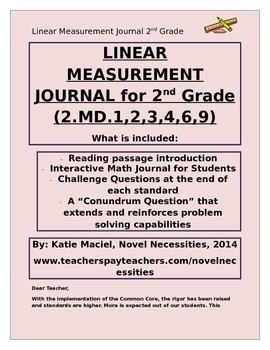 Preview of 2nd Grade Linear Measurement Interactive Student Journal