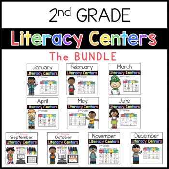 Preview of 2nd Grade Literacy Centers BUNDLE