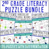 2nd Grade Literacy Puzzle Centers for ELA Review Game Acti
