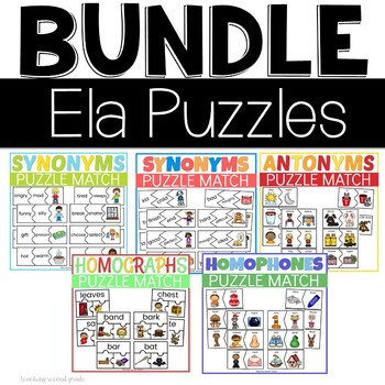 Preview of 2nd Grade Literacy Puzzles | 2nd Grade ELA Centers or Stations