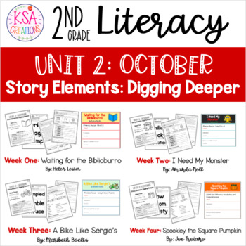 Preview of 2nd Grade Literacy | Unit 2 - October Bundle | 4 Weeks | Distance Learning