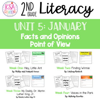 Preview of 2nd Grade Literacy | Unit 5 - January Bundle | 4 Weeks | Distance Learning