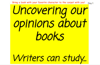 Preview of 2nd Grade Lucy Calkins writing unit:  WRITING ABOUT READING -unit 3