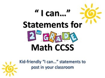 Preview of 2nd Grade MATH CCSS "I Can" Statements {Editable PowerPoint Included}