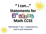 2nd Grade MATH CCSS "I Can" Statements {Editable PowerPoin
