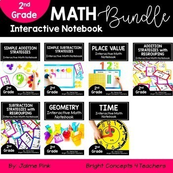 Preview of 2nd Grade MATH Interactive Notebook BUNDLE