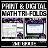 2nd Grade MATH Quizzes Printable & Digital Review Distance