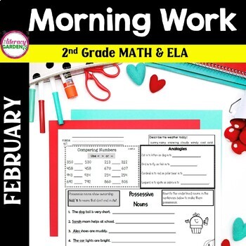 Preview of 2nd Grade MORNING WORK & SPIRAL REVIEW FEBRUARY