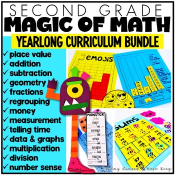Preview of 2nd Grade Math Bundle w/ Word Problems, Activities, Math Assessments & Lessons