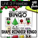 2nd Grade Magic of Math FREEBIE:  Shape Reindeer BINGO
