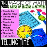 2nd Grade Math for Telling Time to the Quarter Hour, 5 Min