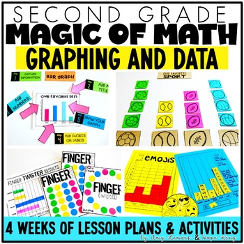 Preview of 2nd Grade Magic of Math for Data & Graphs | Bar Graphs, Pictographs, Line Plots