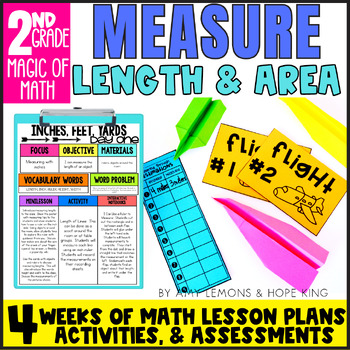 Preview of 2nd Grade Magic of Math for Measurement | Area, Length, Partitioning Rectangles