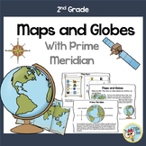 2nd Grade Map Skills, Globe and Prime Meridian, Print and Digital