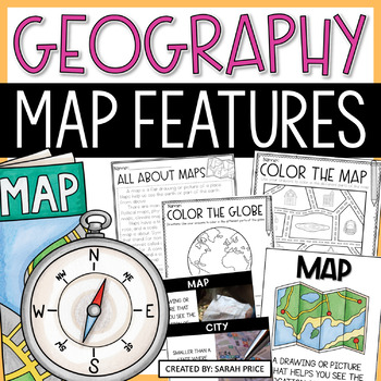 Preview of 2nd Grade Map Skills and Map Features Worksheets | Reading a Map Activities