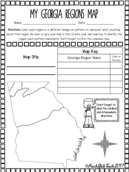 2nd Grade Map Skills with Georgia Regions by Peach State Teach | TpT