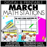 2nd Grade March NO PREP Math Centers for Spring | Math Stations